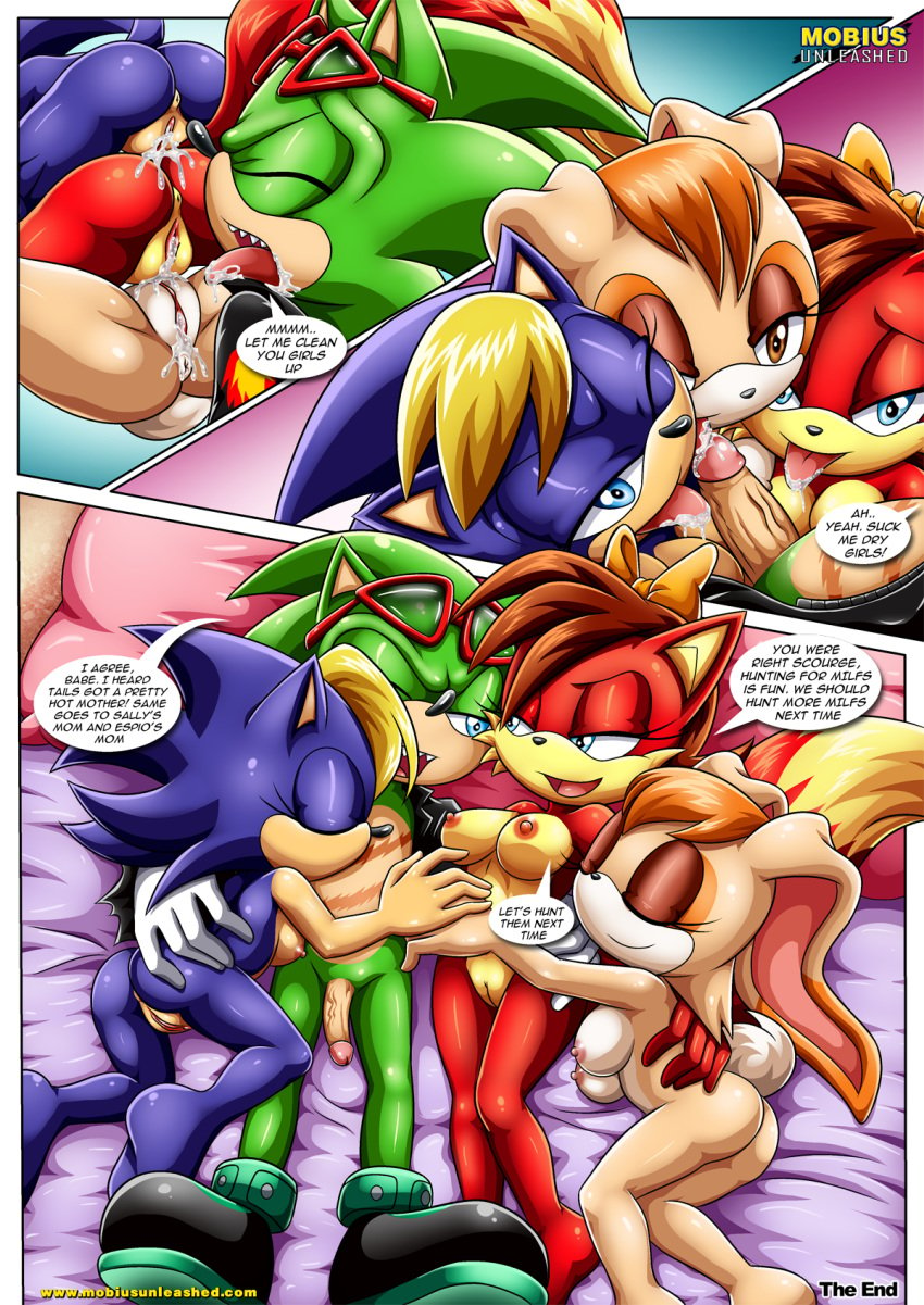 1boy 3girls anthro archie_comics bernadette_hedgehog collaborative_fellatio comic eulipotyphlan eulipotyphlan_humanoid fellatio female fiona_fox furry furry_female gangbang hedgehog hedgehog_humanoid interspecies mammal mammal_humanoid milf mobius_unleashed multiple_girls purple_body scourge_the_hedgehog sonic_(series) sonic_the_hedgehog_(archie) sonic_the_hedgehog_(comics) sonic_the_hedgehog_(series) tagme teamwork triple_fellatio vanilla_the_rabbit video_games yellow_hair