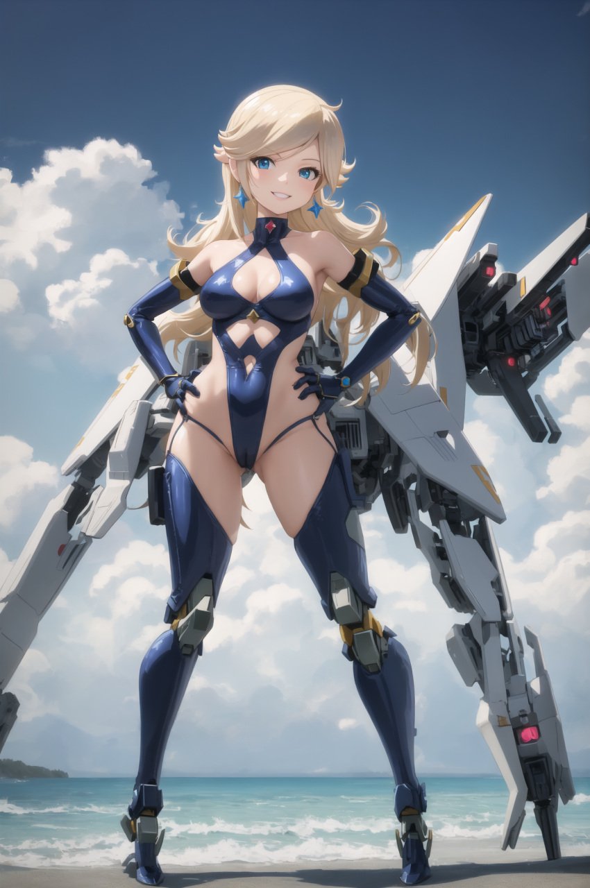 ai-generated ai_generated confident heroic highres mario_(series) mecha mechabare non-web_source pilot robot rosalina smile