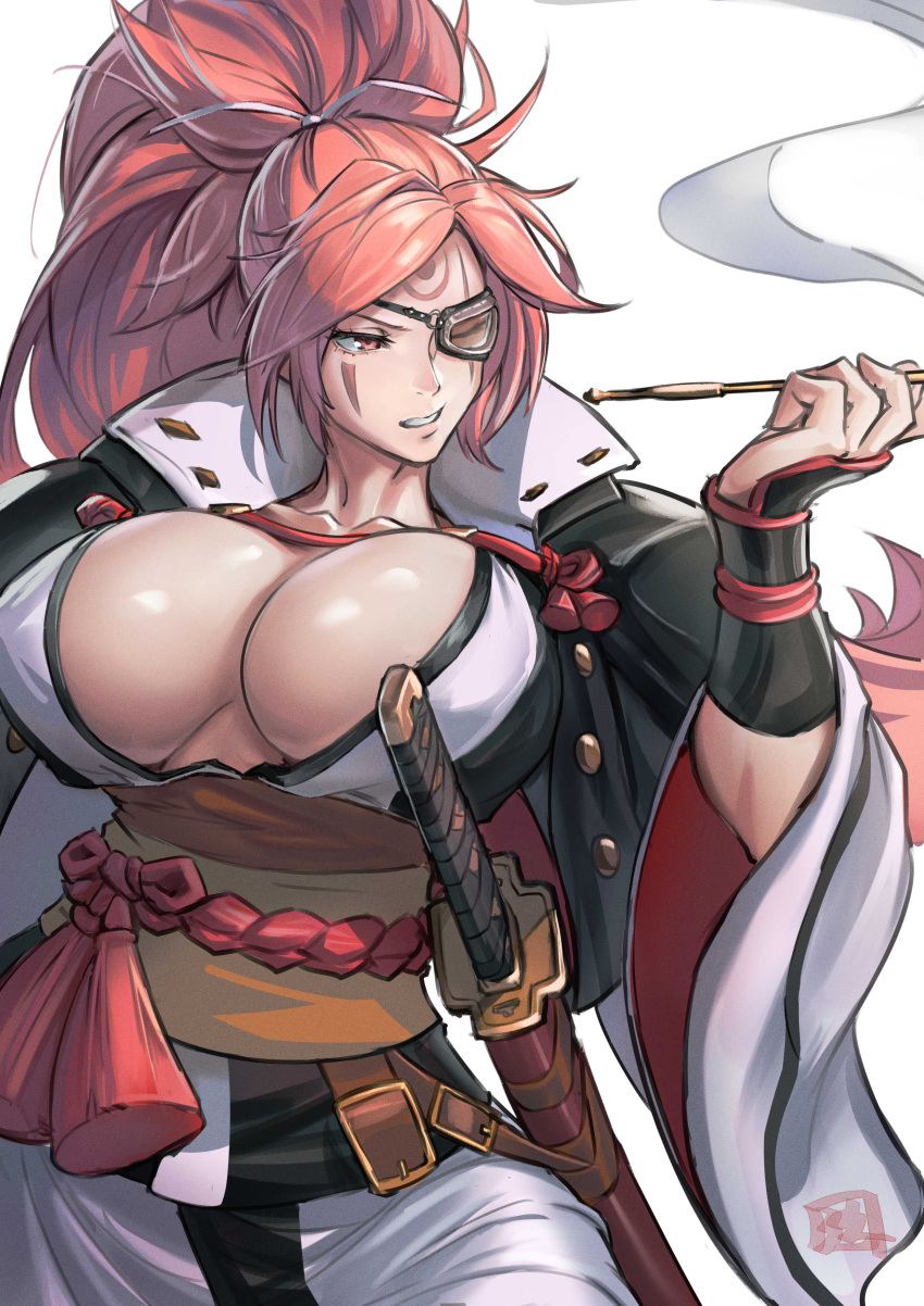 1girls baiken female female_only guilty_gear huge_breasts juaagacgy red_hair tagme