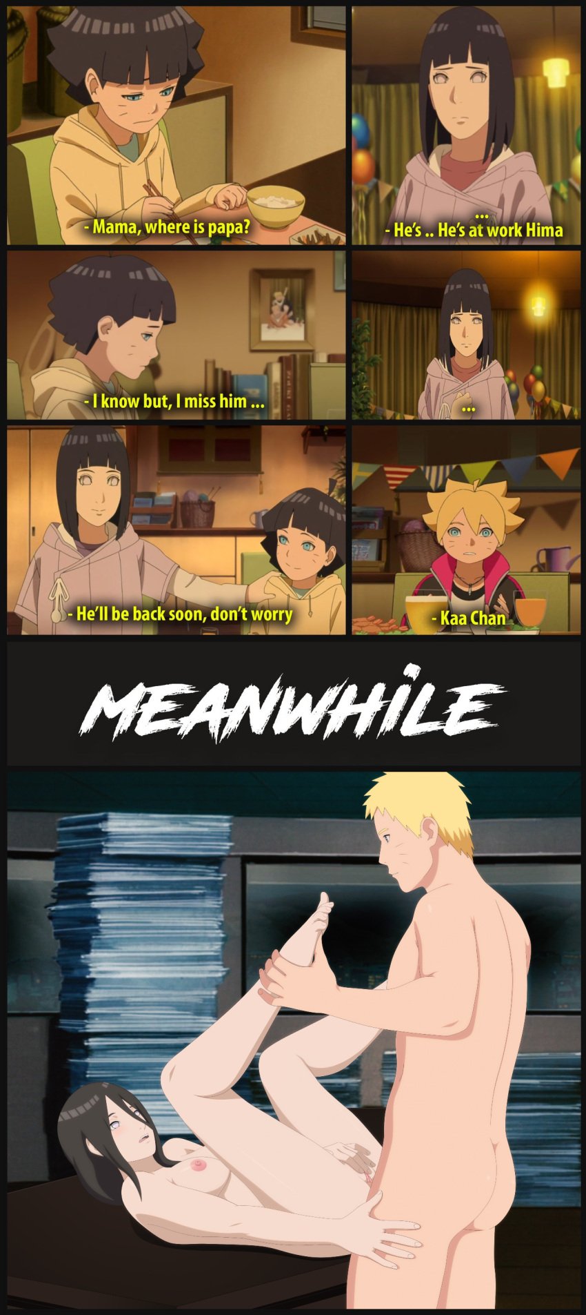 2boys 3girls affair black_hair blonde_hair blue_eyes blunt_bangs blush boruto:_naruto_next_generations brother_in_law_and_sister_in_law brown_eyes brown_hair cheating cheating_husband comic commentary cucked_by_sister cuckquean darkalx desk dialogue english_text feet_grab female foot_grab grabbing_feet hokage_office husband_and_wife hyuuga_hanabi hyuuga_hinata indoors looking_at_another looking_pleasured lovers lying lying_on_back lying_on_desk male male/female milf moaning multiple_boys multiple_girls naruto naruto_(series) netorare ntr office on_desk penetration screencap sex sex_on_desk siblings sisters standing story text uzumaki_boruto uzumaki_himawari uzumaki_naruto vaginal_penetration vaginal_sex yellow_hair