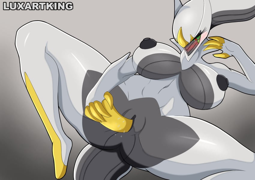 anthro arceus areola biped blush bodily_fluids breasts dildo dildo_in_pussy dildo_insertion eyelashes female generation_4_pokemon genital_fluids genitals hi_res legendary_pokemon luxartking nintendo nipples penetration pokemon pokemon_(species) pupils pussy sex_toy sex_toy_in_pussy sex_toy_insertion solo spread_legs spreading thick_thighs vaginal_fluids vaginal_penetration vaginal_penetration