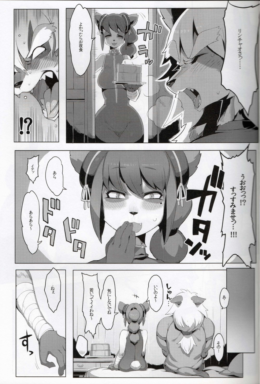 anthro bear canine comic doujinshi female kemono male mammal panda ricosye wolf