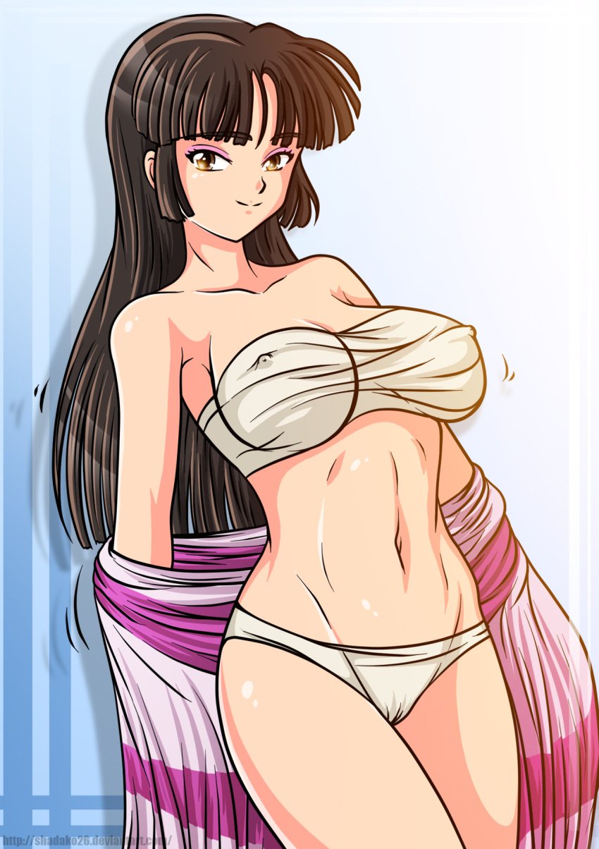 breast_wrap female inuyasha panties sango shadako26 solo white_panties