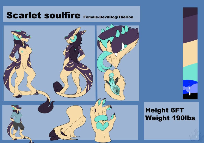 breasts canine chillyphillix devildog female mammal model_sheet pussy scarlet_soulfire solo therion