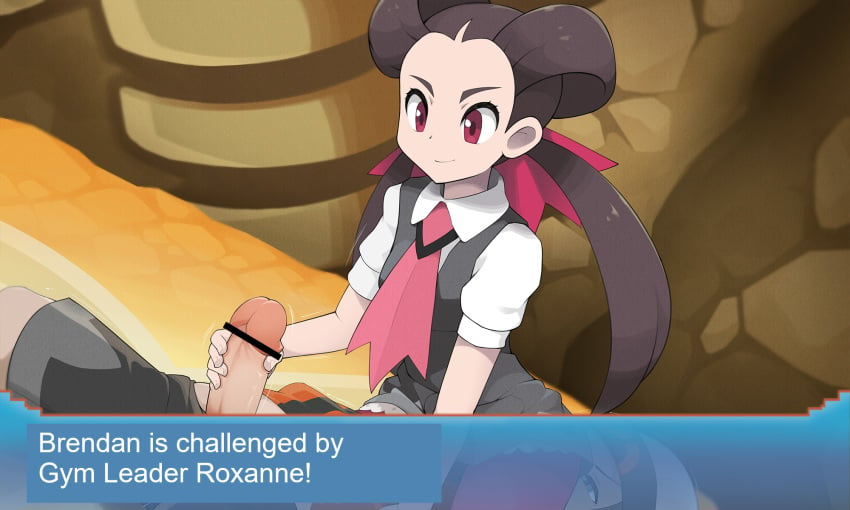 1boy 1boy1girl brendan_(pokemon) competitive_intercourse competitive_sex female gameplay_mechanics health_bar kim_da-yoon pokemon pokemon_battle pokemon_oras pokemon_rse roxanne_(pokemon) sexfight straight