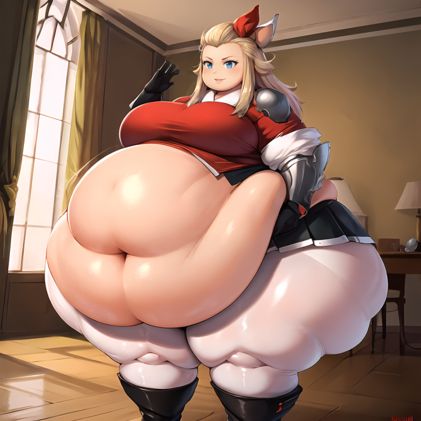 ai_generated big_belly bravely_default bravely_default:_flying_fairy edea_lee obese thick_thighs weight_gain