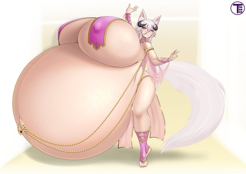 1girls alternate_breast_size alternate_version_available animal_ears artist_name belly belly_bigger_than_body belly_bigger_than_head bloated_belly blush breasts breasts_bigger_than_head breasts_bigger_than_torso breasts_on_belly chains female female_focus fraeya_(vtuber) gigantic_belly gigantic_breasts horns hyper hyper_belly hyper_breasts hyper_pregnancy kemonomimi nipple_bulge pink_eyes pregnant pregnant_female ready_to_pop round_belly simple_background smile standing tail timaeus virtual_youtuber wolf_ears wolf_girl wolf_tail