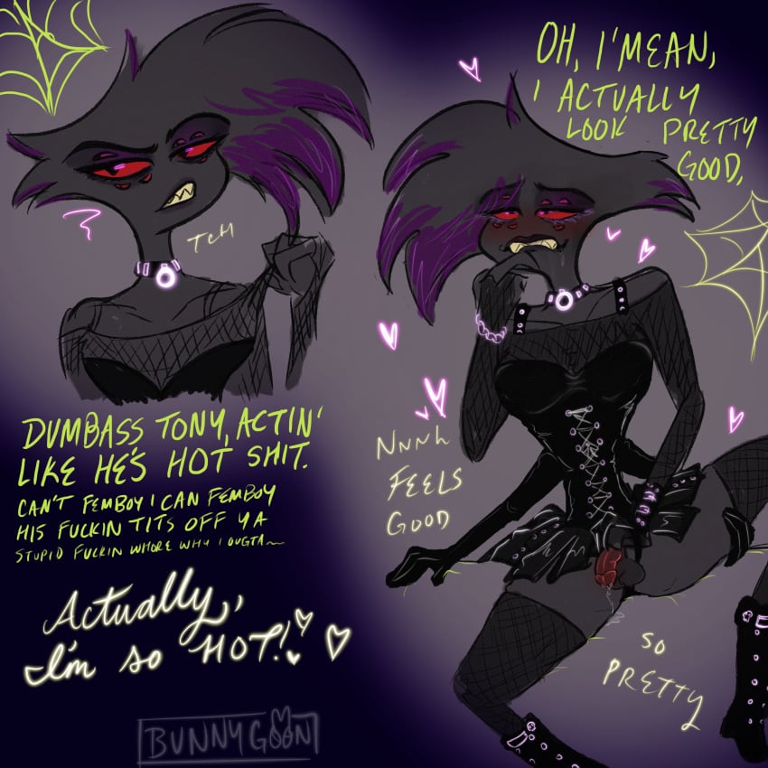 arackniss dick femboi femboy furry goth hazbin_hotel oc original_character sissy spider venomwithinher666