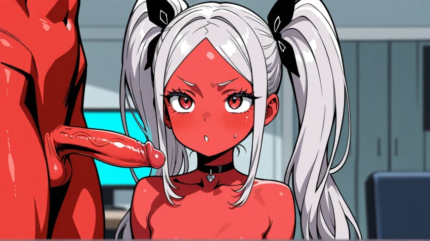 1girl1futa 1girls ai_generated back_view chile chilean chirritox condom dick discord female grey_hair hispanic hispanic_virtual_youtuber hispanic_youtuber indie_virtual_youtuber indie_vtuber l latino long_hair nude nude_female panties red_body red_skin server streamer streamers twintails twitch twitching vtuber vtuber_persona vtuberfanart youtube youtuber, youtuber_girl youtubers