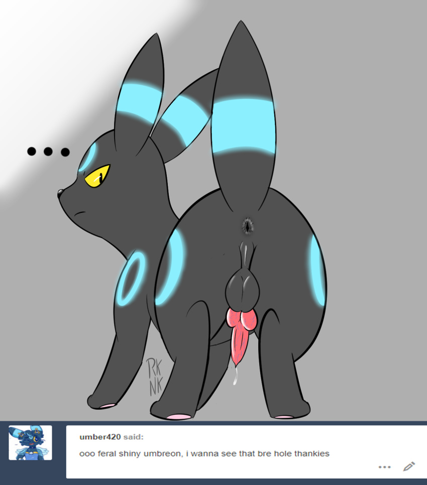 ... 1boy 2018 all_fours animal_genitalia anus ass balls black_eyes black_fur blue_fur canine canine_penis cum eeveelution erection feral furry grey_background heart hi_res knot long_ears looking_at_viewer looking_back male male_only male_umbreon mammal nintendo nude open_mouth paws penis perineum pink_penis pokémon_(species) pokemon pokemon_(species) pokemon_gsc precum presenting presenting_hindquarters raised_tail rear_view rhuanfps shackles shiny_pokemon simple_background solo solo_male stripes tail text tumblr umbreon veins veiny_knot veiny_penis video_games wet yellow_eyes yellow_sclera