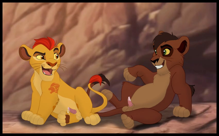 animal_genitalia balls cum disney duo erection feline gay kaion kion lion lion_cub male male_only mammal penis precum presenting the_lion_guard the_lion_king yaoi young