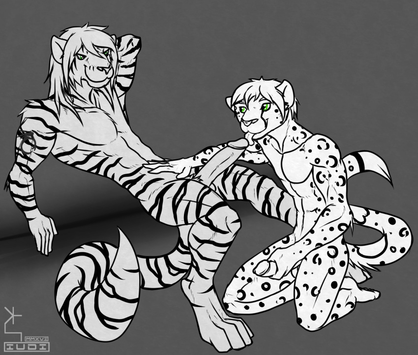 anthro black_and_white feline fellatio leopard male mammal oral sevrah sex yaoi