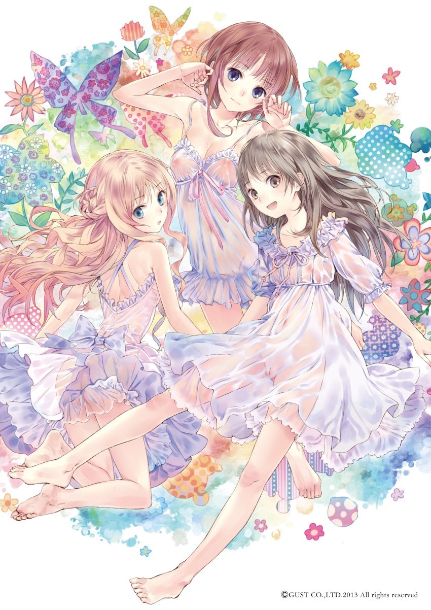 ass atelier atelier_meruru atelier_rorona atelier_totori cleavage digital_version dress erect_nipples feet female kishida_mel merurulince_rede_arls photoshop pussy rorolina_frixell see-through totooria_helmold