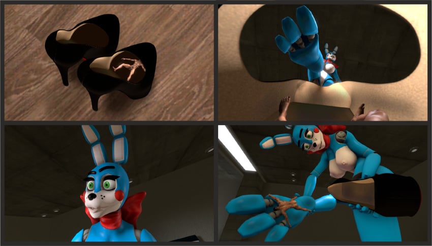 3d clothing dirty feet five_nights_at_freddy's footwear hawkvally high_heels marco paws shoes toes toy_bonnie toy_bonnie_(fnaf) video_games