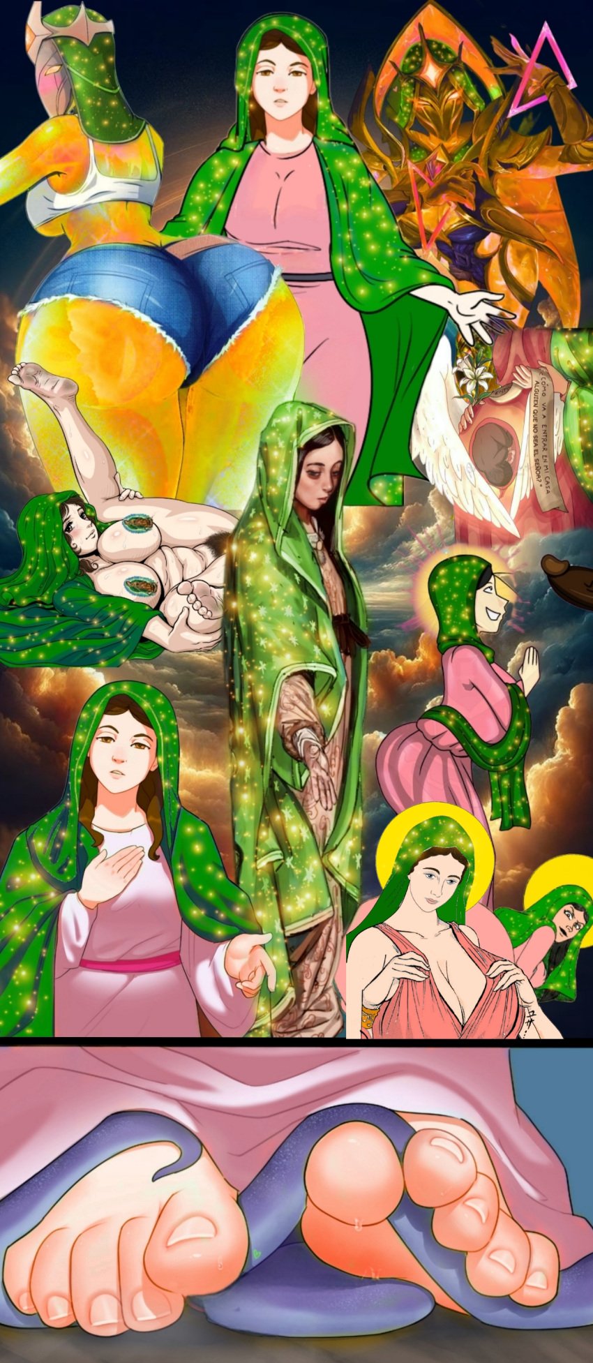 1girls around at bare black blacked blasphemy blush breasts catholicism christian clitoris clothing collarbone covered cross divine female focus hair halo hand holy interracial inversion jewelry juice large leg legs lips lipstick long looking makeup male mature milf mouth navel necklace nipples nun one open panties penis pornification pubic pussy red religious saint see-through shiny shoulders sitting skin slut solo spread straight sweat teeth theotokos thighs tongue underwear up upper veil viewer