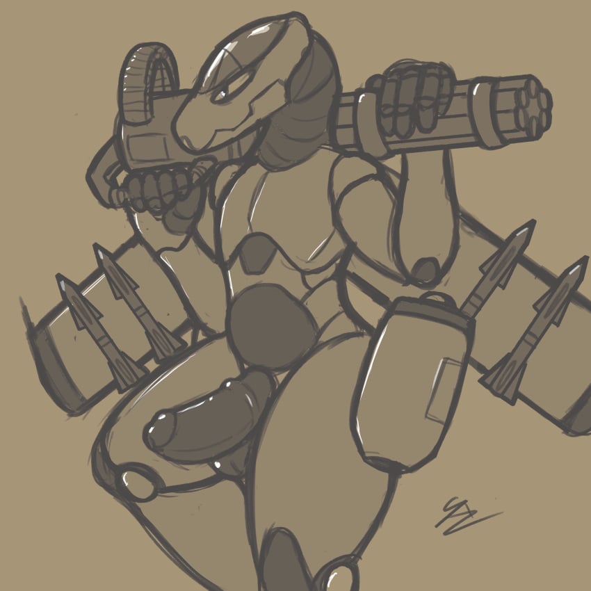 1:1 a-10 absurd_res aeromorph aircraft aircraft_humanoid animate_inanimate anthro balls engines genitals gun hi_res living_aircraft living_machine living_vehicle machine male metallic_body missile penis ranged_weapon simple_background solo stoinkedazm8 vehicle weapon wings