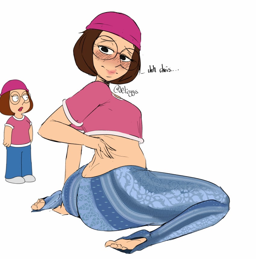 1girls barefeet barefoot beanie big_ass big_butt booty breasts chubby_female crop_top english_text family_guy female flare_pants flat_colors forbidden_pants fully_clothed hat jeteggs large_ass large_butt looking_back meg_griffin reference_image small_breasts solo solo_female solo_focus talking thick thick_ass thick_legs thick_lips thick_thighs thighs worried worried_expression
