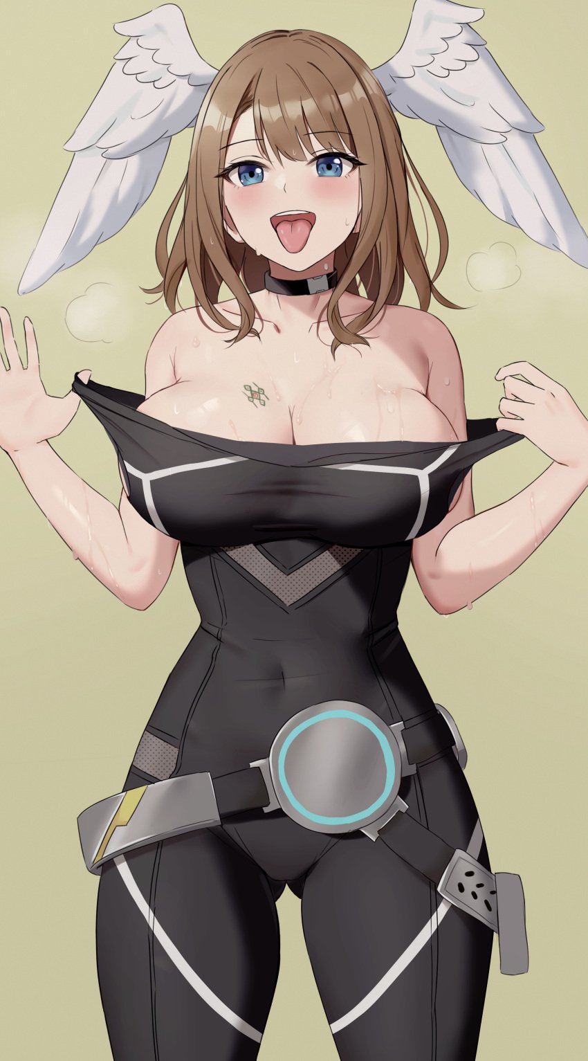 1girls absurd_res amayo_thranana asymmetrical_bangs asymmetrical_hair bare_shoulders black_bodysuit black_legwear black_tank_top blue_eyes bodysuit breast_tattoo breasts brown_hair busty cleavage curvy drooling eunie_(xenoblade) female female_only head_wings highres horny horny_female hourglass_figure large_breasts legwear long_hair monolith_soft nintendo removing_clothing saliva sweat sweating tank_top tattoo tattoo_on_chest thick_thighs thighs tongue tongue_out undressing wide_hips wings xenoblade_(series) xenoblade_chronicles_3