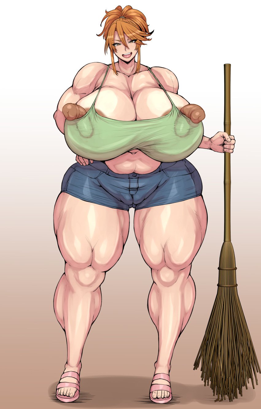 1female 1girl 1girls areola areola_slip areolae areolae_peeking areolae_slip ass_visible_through_thighs big_belly blank_background breasts_bigger_than_head breasts_bigger_than_torso broom broomstick brown_areola brown_areolae brown_nipples calves camel_toe cameltoe chubby chubby_belly chubby_female cleavage cleavage_cutout cleavage_overflow cleavage_window dark_areola dark_areolae dark_nipples enormous_breasts enormous_thighs exposed_nipples exposed_pussy exposed_shoulders facing_another facing_forward facing_viewer fang fat_pussy female female_focus female_only gigantic_areola gigantic_areolae gigantic_breasts gigantic_nipples gigantic_thighs gradient_background hand_on_hip holding holding_broom holding_object huge_areola huge_areolae huge_breasts huge_nipples huge_thighs huge_tits ineffective_clothing large_areola large_areolae large_breasts large_nipples large_thighs large_tits long_nipples looking_at_another looking_at_viewer massive_areolae massive_breasts massive_nipples massive_thighs massive_tits muscular_calves muscular_legs muscular_thighs nipple nipple_bulge nipple_fetish nipple_outline nipple_slip nipples nipples_visible_through_clothing no_dialogue no_text oc oerba_yun_fang orange_hair original original_character plump plump_breasts plump_camel_toe plump_pussy plump_thighs ponkotsuu ponytail puffy_areola puffy_areolae puffy_nipples revealing revealing_clothes revealing_clothing revealing_outfit sandals short_shorts simple_background smile smile_at_viewer smiley_face smiling smiling_at_another smiling_at_viewer solo solo_female solo_focus standing standing_position staring staring_at_another staring_at_viewer tank_top tanktop textless thick thick_breasts thick_female thick_hips thick_legs thick_thighs thighs_bigger_than_head thighs_bigger_than_torso useless_clothing variant variant_set visible_pussy voluptuous voluptuous_female wardrobe_malfunction wide_hips