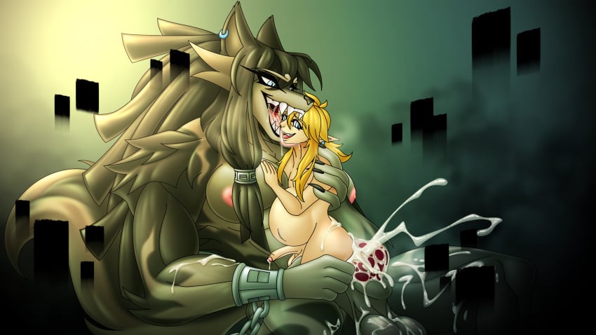 absurd_res ahegarou animal_genitalia animal_penis anthro anthro_penetrating anthro_penetrating_human big_dom_small_sub blonde_hair blue_eyes bodily_fluids breath_of_the_wild canine_genitalia canine_penis cum cum_in_ass cum_inside dominant drooling duo ear_piercing ear_ring femboy genital_fluids genitals hair hi_res human human_on_anthro human_penetrated humanoid hyper inflation inflation interspecies knot licking link long_hair male male/male mammal muscular nintendo pecs penetration penis piercing ponytail ring_piercing saliva sex sharp_teeth size_difference teeth the_legend_of_zelda tongue twilight_princess wolf_link