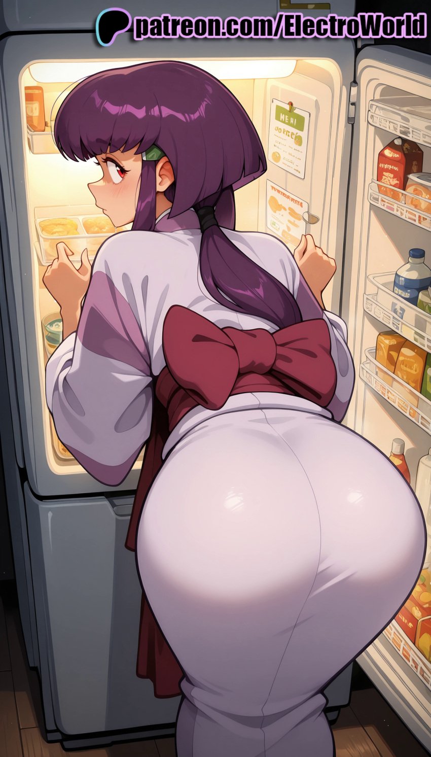 1girls 2025 ai ai_assisted ai_generated anime anime_girl anime_style artist_name ass ass ayeka_masaki_jurai big_ass big_butt blunt_bangs blush booty bubble_ass bubble_butt buttocks can curvy_ass curvy_butt cute_ass electroworld female firm_ass from_behind hi_res high_quality high_resolution highres japanese_clothes juicy_ass juicy_butt kimono large_ass long_hair looking_back low_ponytail obi patreon patreon_username perfect_ass plump_ass purple_hair red_eyes refrigerator round_ass sash sexy_ass solo stable_diffusion tenchi_muyo! tight_ass voluptuous_ass watermark