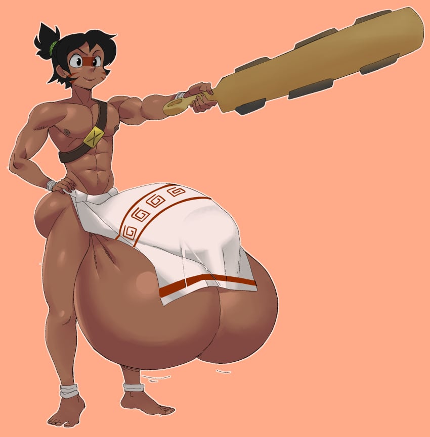 big_balls big_penis big_weapon brown_skin ffuffle hyper_balls hyper_genitalia hyper_penis hyper_testicles loincloth male_focus male_only oc