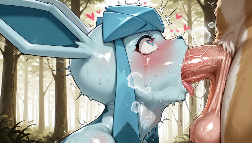 1boy 1girls ai_generated anthro balls blowjob blue_body blue_fur blue_skin blush day daytime deepthroat dominant dominant_male domination drooling eeveelution eyebrows eyelashes female forest furry generation_4_pokemon glaceon heart-shaped_pupils hi_res high_resolution highres huge_cock intense_sex large_penis male male/female male_penetrating male_penetrating_female nintendo oral oral_penetration oral_sex orgasm orgasm_face outdoors outside pleasure_face pokemon pokemon_(species) rough_sex sagging_balls saliva shocked side_view sloppy_blowjob stable_diffusion steam steaming_body steamy_breath sweat sweatdrop sweating sweaty sweaty_body synthneon tears thick_penis throat_bulge throat_fuck veiny_balls veiny_penis