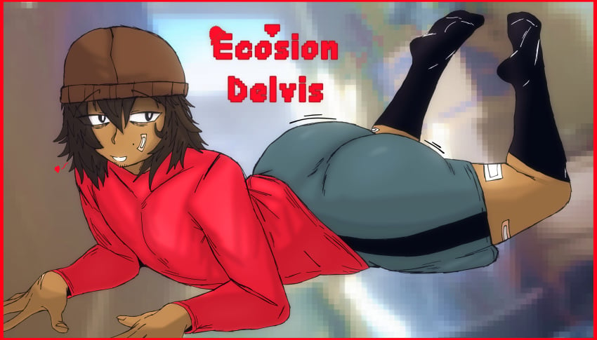 1boy ass ass_focus band_aids beanie ecosion_delvis english_text fat_ass femboy femboy_only feminine feminine_male flat_chested kneehighs laying_down legs_up lightskin lying_down male male_only original_character parkretura solo solo_focus solo_male text thebushmenace thick_ass thick_thighs wide_hips