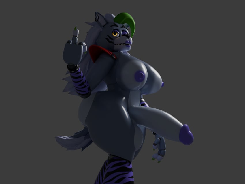 1futa 3d_(artwork) absurd_res animatronic anthro arm_warmers armwear ass big_breasts big_butt big_penis bracelet breasts canid canine canis clothing codans digital_media_(artwork) ear_piercing ear_ring eyeshadow five_nights_at_freddy's five_nights_at_freddy's:_security_breach futanari genitals gesture glowing glowing_eyes green_hair grey_body grey_penis gynomorph hair hand_gesture hi_res humanoid_genitalia humanoid_penis intersex jewelry leg_warmers legwear lipstick long_hair machine makeup mammal markings middle_finger nails nipples penis piercing purple_eyeshadow purple_lipstick purple_nipples ring_piercing robot roxanne_wolf scottgames sharp_nails shoulder_pads simple_background steel_wool_studios tail three-quarter_view white_hair wide_hips wolf yellow_eyes