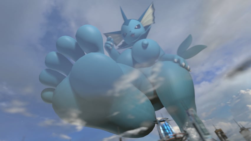 breasts breasts breasts eeveelution feet foot_fetish foot_focus game_freak generation_1_pokemon giant_breasts giantess macro macro_female nintendo nipples pokemon pokemon_(species) tagme tagme_(artist) vaporeon