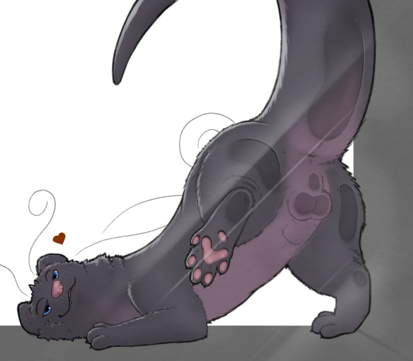 animal_genitalia anus ass balls chesawyiin_(cloudweaver) feral fully_sheathed fur genitals hi_res male mammal mustelid otter paws presenting presenting_hindquarters pressing_against purple_body purple_fur raised_tail resachii sheath smug_face tail