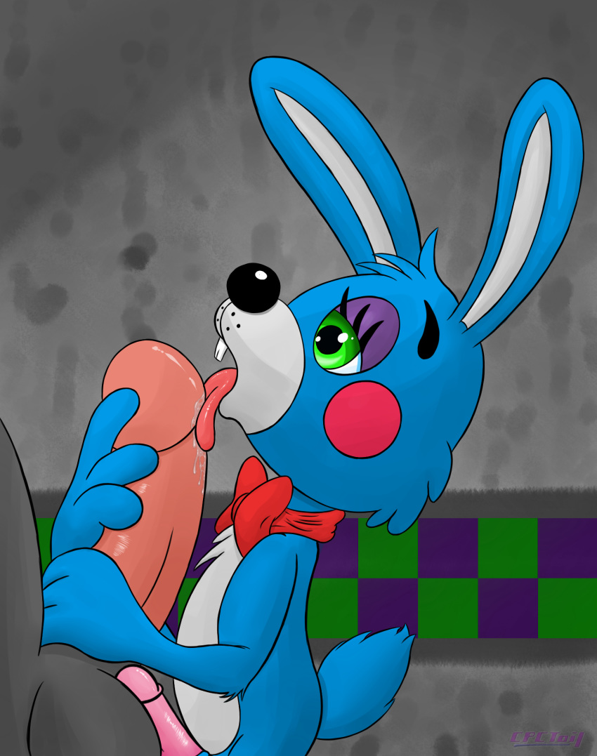 balls cpctail five_nights_at_freddy's five_nights_at_freddy's_2 invalid_tag lagomorph male male_only mammal penis penis_lick rabbit tongue toy_bonnie toy_bonnie_(fnaf) video_games yaoi