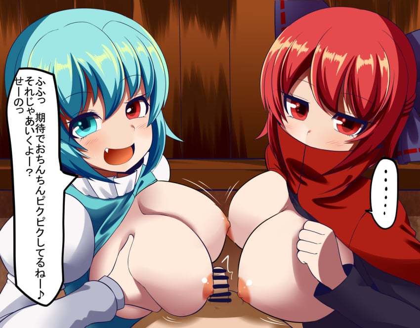 double_paizuri kogasa_tatara paizuri sekibanki touhou xialu_zajin