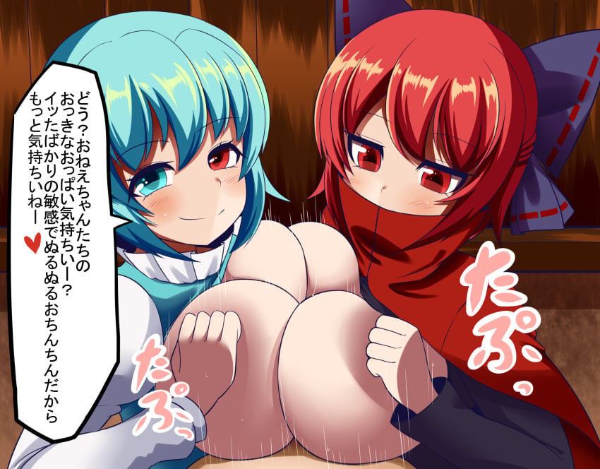 double_paizuri kogasa_tatara paizuri sekibanki touhou xialu_zajin