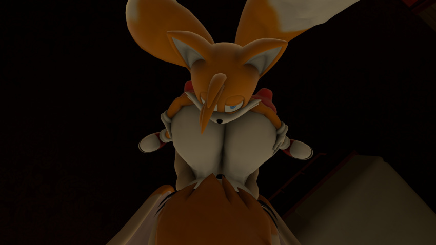 big_breasts breasts darksorm erect_nipples female huge_breasts larger_female male nipples nude paizuri sex size_difference smaller_male sonic_(series) straight suspended_paizuri tails vanilla_the_rabbit