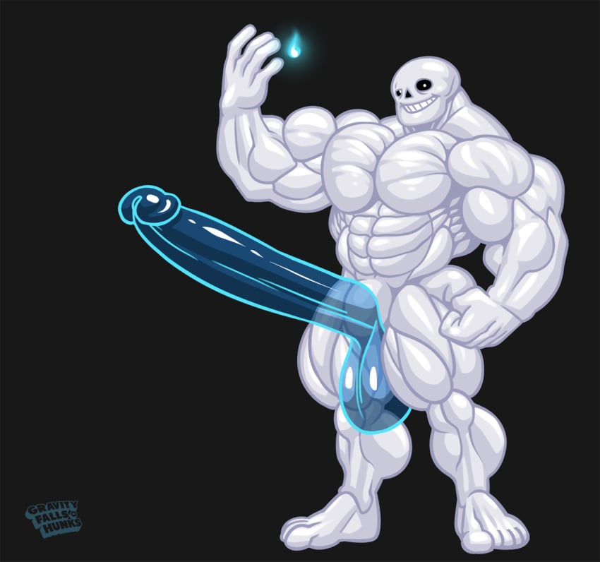 fire flame full-length_portrait full_length hyper hyper_balls hyper_penis lightsaber_dick magic male male_only monster muscles muscular portrait sans skeleton solo standing the_fabulous_croissant undertale wolfiecanem