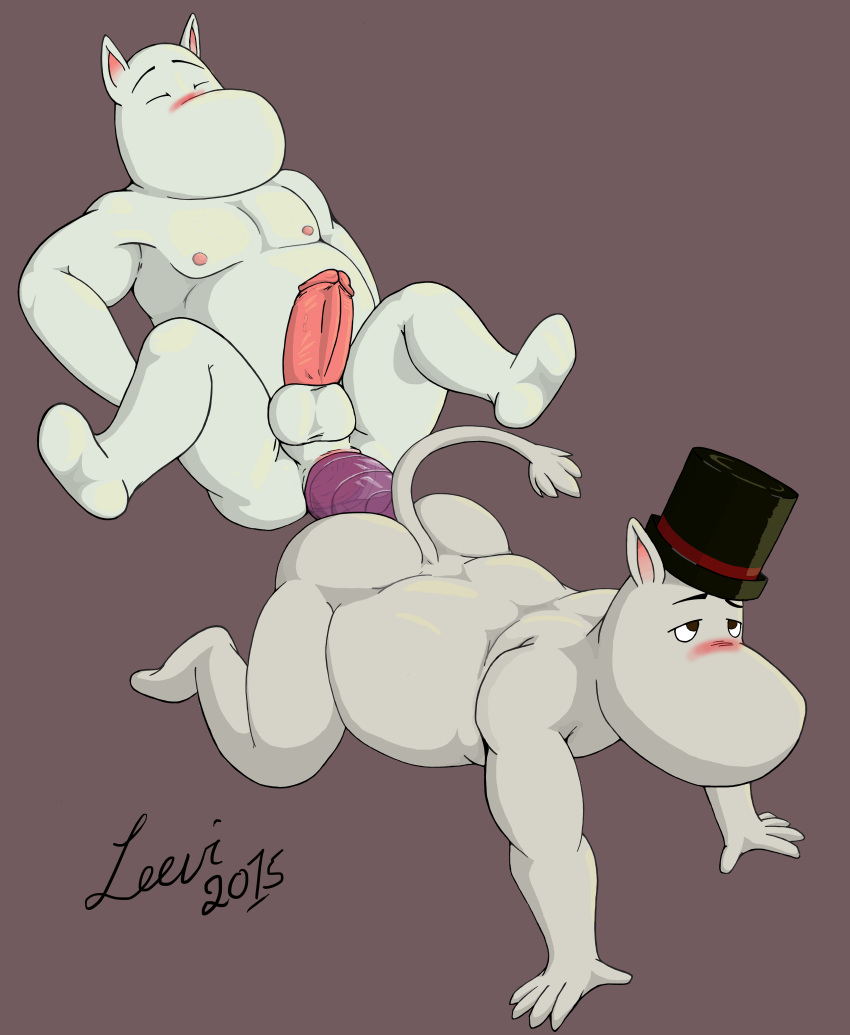 anal ass_to_ass dildo erection father father_and_son leevi_(artist) male male_only moomin moominpappa moomintroll parent penis sex_toy son the_moomins