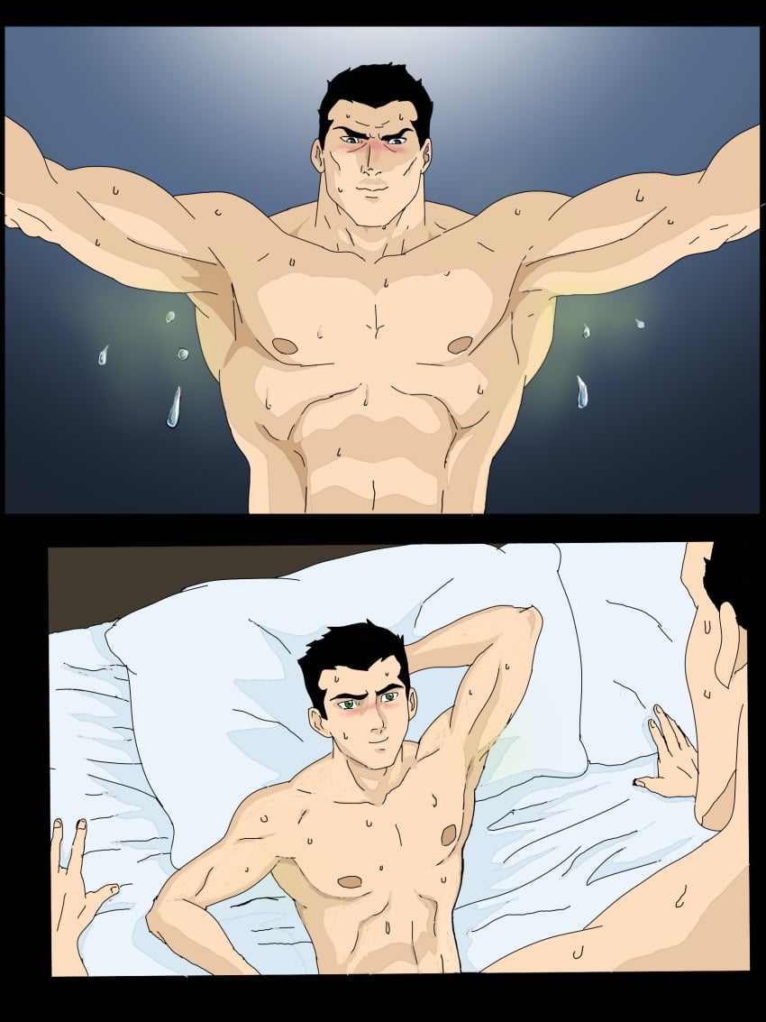 2boys armpit armpits batman batman_(bruce_wayne) batman_(series) black_hair bruce_wayne damian_wayne damian_wayne_(dcamu) dc dc_comics dcamu duo duo_focus father_and_son gay gay_domination gay_sex human incest male male_focus male_only muscular muscular_male nsfw robin_(damian_wayne) robin_(dc) skinny yaoi young