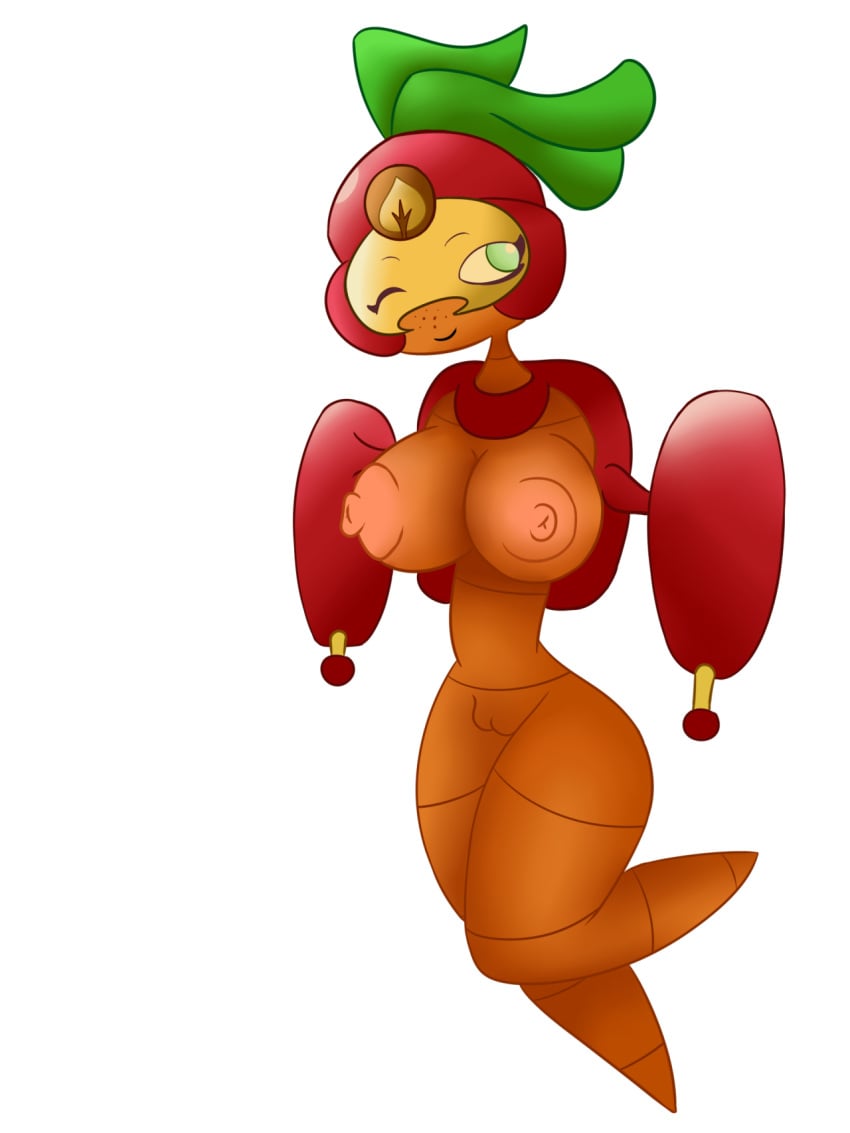 anthro areola armor beta-carrotina_(pvz) big_breasts breasts carrot female flora_fauna food helmet huge_breasts humanoid jet_pack mammal nipples nude plant plantie plants_vs_zombies pussy solo thompson-vonjung vegetable video_games