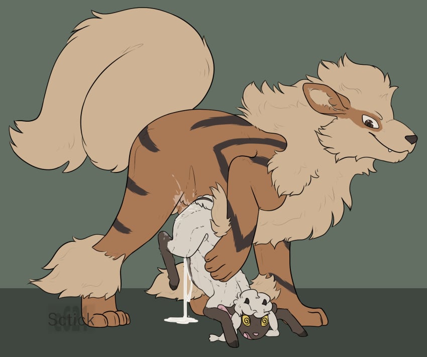 ambiguous_gender arcanine bodily_fluids bovid canid canine canis caprine cum duo ewe feral feral_on_feral generation_1_pokemon generation_8_pokemon genital_fluids hi_res male male/ambiguous mammal nintendo pokemon pokemon_(species) predator/prey sctick sheep size_difference stomach_bulge unconcious wolf wooloo