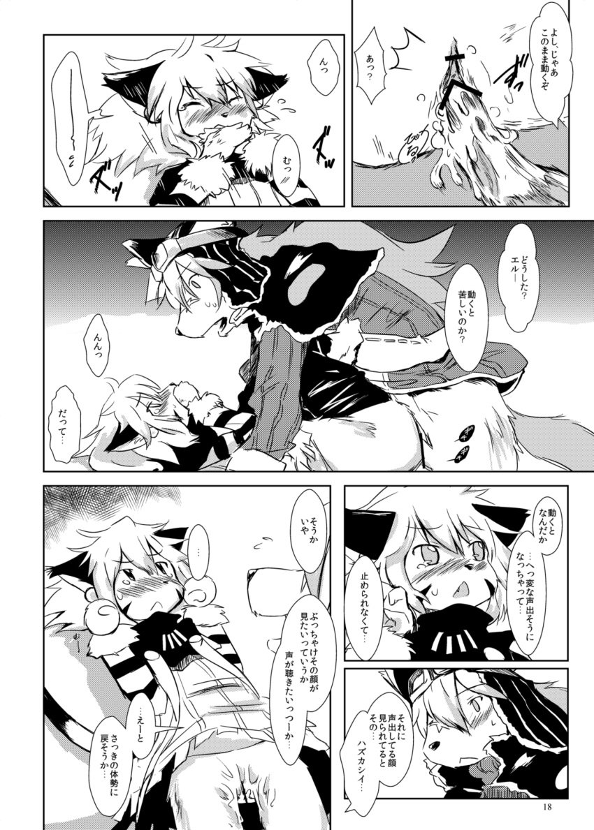 anthro canine caninu comic doujinshi elh_melizee feline felineko female hi_res japanese_text kemono mammal matra-mica monochrome red_savarin solatorobo text translation_request video_games