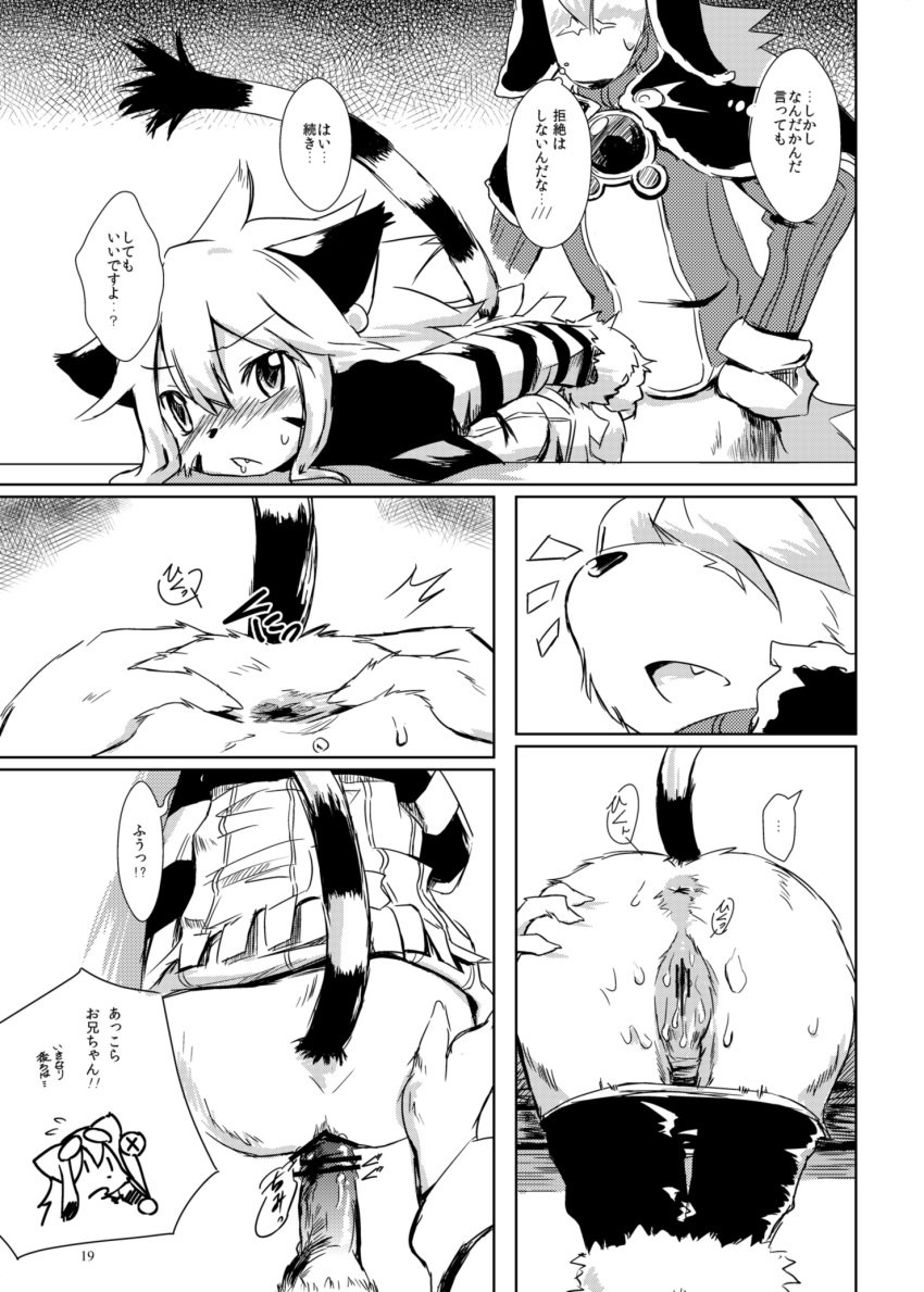 anthro canine caninu chocolat_gelato comic doujinshi elh_melizee feline felineko female hi_res japanese_text kemono mammal matra-mica monochrome red_savarin solatorobo text translation_request video_games