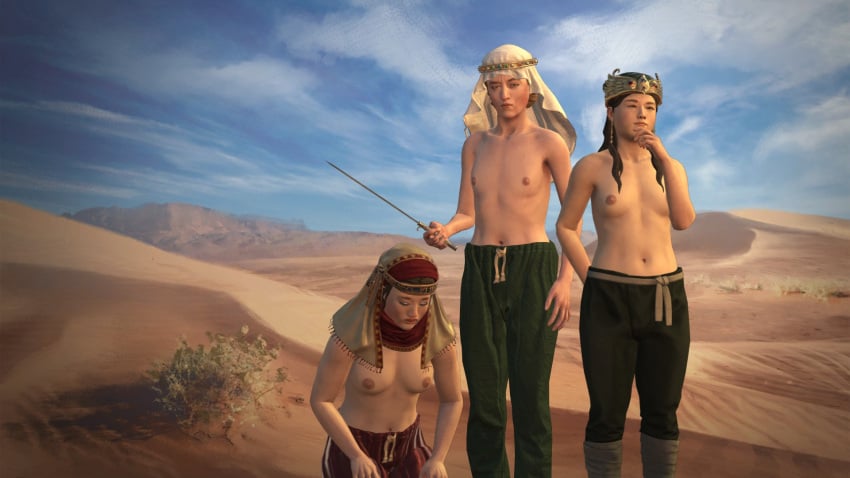 arabian breasts breasts crusader_kings desert flat_chest flat_chested medieval topless