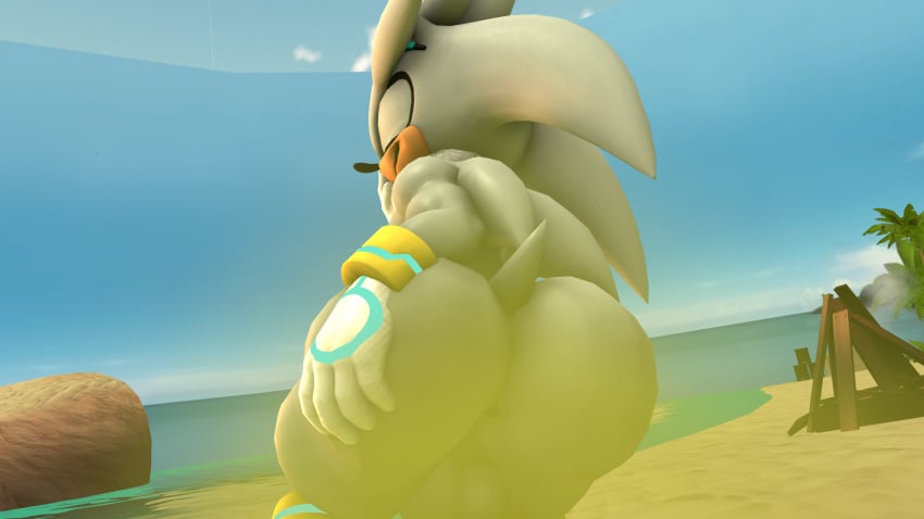 1boy 1male anthro anus ass ass_focus beach big_ass big_butt bubble_ass bubble_butt doppoarts fart fart_cloud fart_fetish farting femboy furry hedgehog huge_ass huge_butt sega silver_the_hedgehog sonic_(series) sonic_the_hedgehog_(series)