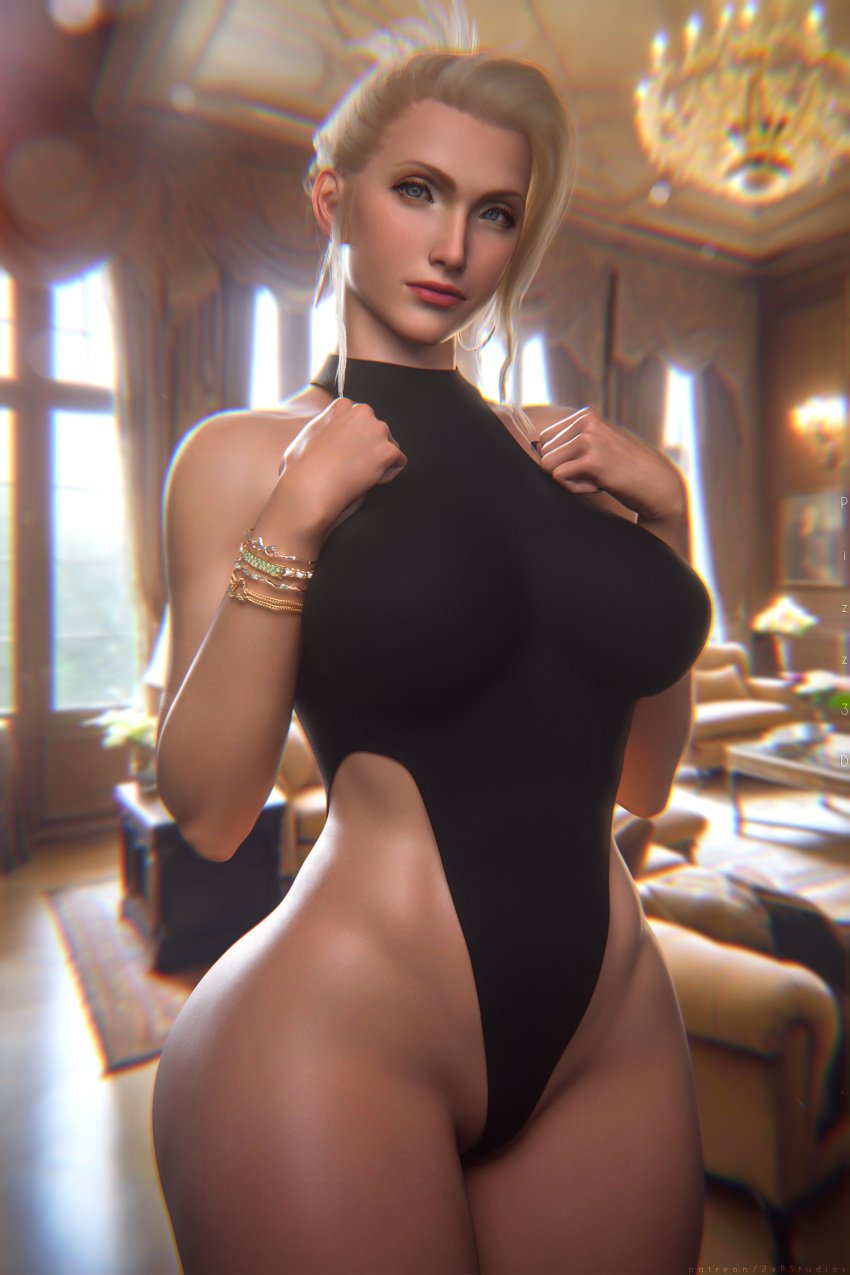 2xp_studios 3d ass big_ass big_breasts blonde_hair breasts final_fantasy final_fantasy_vii final_fantasy_vii_remake leotard long_fingernails mature_female one-piece_suit pizz3d puzz3d scarlet_(ffvii) thick_thighs