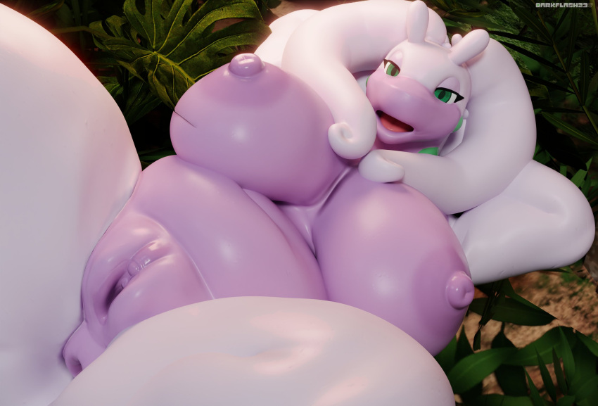 1girls 3d anthro anus big_breasts big_nipples darkflash23 female furry_only goodra gooey_goober_(reptilligator) green_eyes outside pokemon pokemon_(species) pussy pussy_lips reptilligator solo watermark