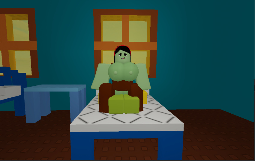 1boy 1girls 3d big_ass big_breasts clothed clothing female male reverse_cowgirl reverse_cowgirl_position roblox robloxian self_upload straight tagme vagabondxd zombie zombie_girl