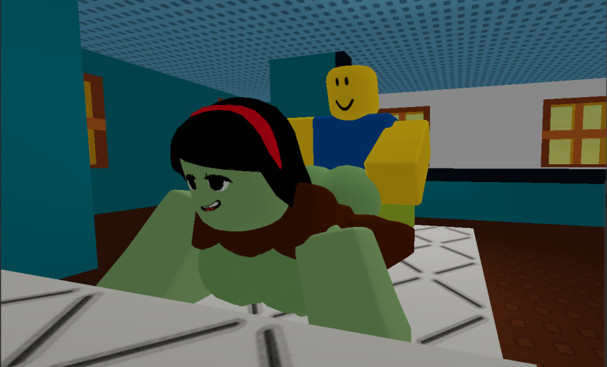 1boy 1girls 3d anal anal_sex big_ass big_breasts clothed clothing doggy_style female male penis roblox robloxian self_upload straight tagme vagabondxd zombie zombie_girl