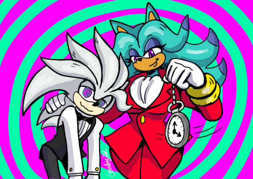 anthro breezie_the_hedgehog butler clock dominant dominant_female duo eulipotyphlan female gameboyred hedgehog hi_res hypnosis hypnotic hypnotizing_viewer male male/female mammal mind_control mindtasker(colorist) mobian_hedgehog pocketwatch sega silver_the_hedgehog sonic_(series) sonic_the_hedgehog_(series) spirals submissive submissive_male watch