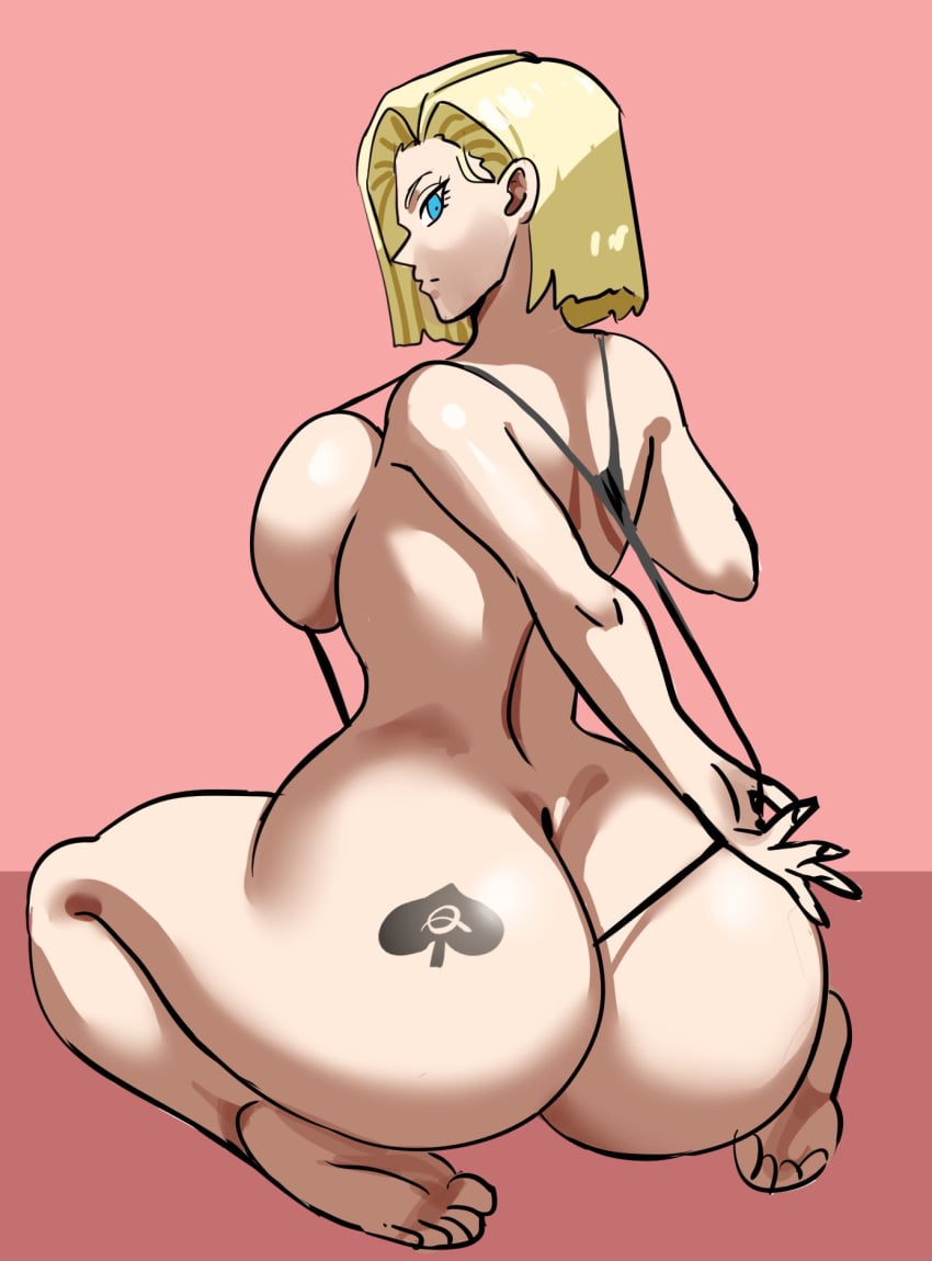 1girl 1girls android android_18 android_girl artist_name ass ass_focus ass_tattoo big_ass big_breasts big_butt big_butt_(female) big_butt_cheeks blonde_female blonde_hair blonde_hair_female blue_eyes blue_eyes_female breasts cuckold dat_ass denrubi dragon_ball dragon_ball_super dragon_ball_z fat_ass female female_focus female_only hips huge_ass huge_butt interracial large_ass large_butt looking_back looking_back_at_viewer medium_hair medium_hair_female monokini queen_of_spades queen_of_spades_symbol queen_of_spades_tattoo raceplay revealing_swimsuit simp4a18 sling_bikini sling_swimsuit slingshot_bikini slingshot_swimsuit wide_hips